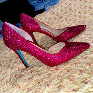BETSY JOHNSON SIZE 6.5 EVENING HEELS LIMITED EDIT WORK 3 TIMES HOOD CONDITION